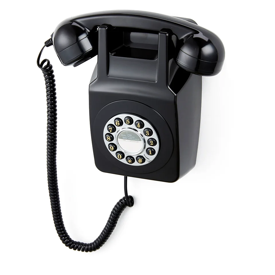 GPO Retro 746 Push Button Wall Telephone - Black Image 1