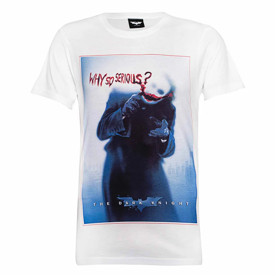 DC Comics Men's Batman The Joker Why So Serious? T-Shirt - White - S - White Image 1