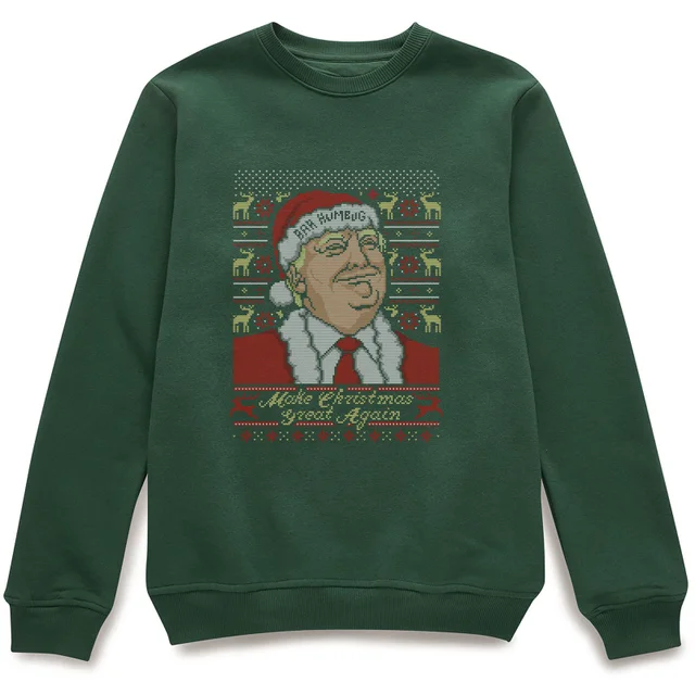 Make Christmas Great Again Donald Trump Men's Green Christmas Jumper