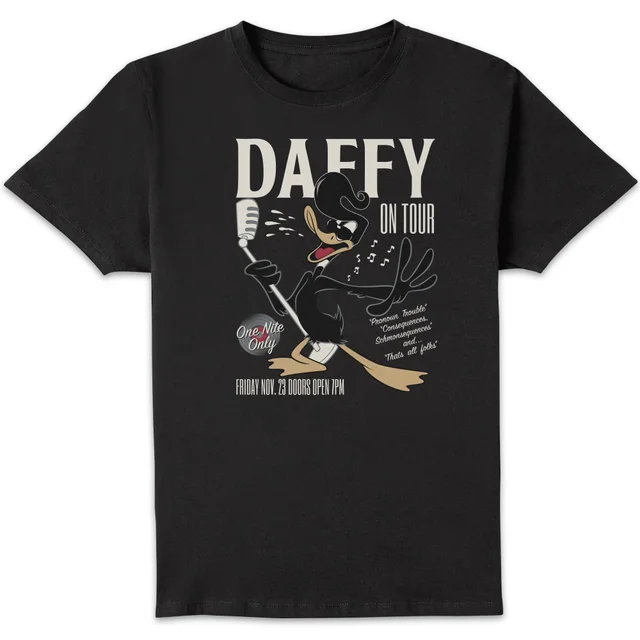 Looney Tunes Daffy Concert Men's T-Shirt - Black