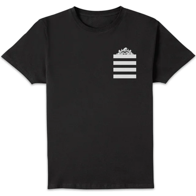 Looney Tunes Taz Stripes Pocket Print Men's T-Shirt - Black