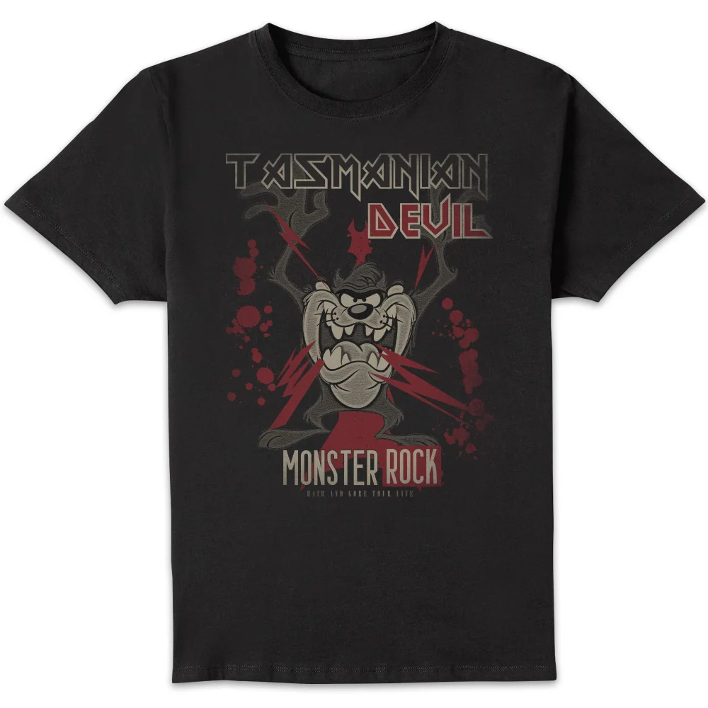 Looney Tunes Tasmanian Devil Monster Rock Men's T-Shirt - Black - S Image 1