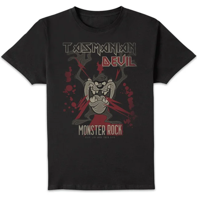 Looney Tunes Tasmanian Devil Monster Rock Men's T-Shirt - Black