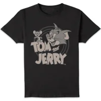 Tom & Jerry Circle Men's T-Shirt - Black - undefined undefined