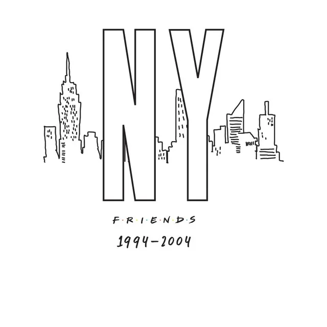 Friends NY Skyline Men's T-Shirt - White