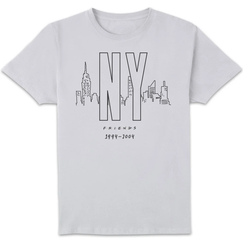 Friends NY Skyline Men's T-Shirt - White - S Image 1