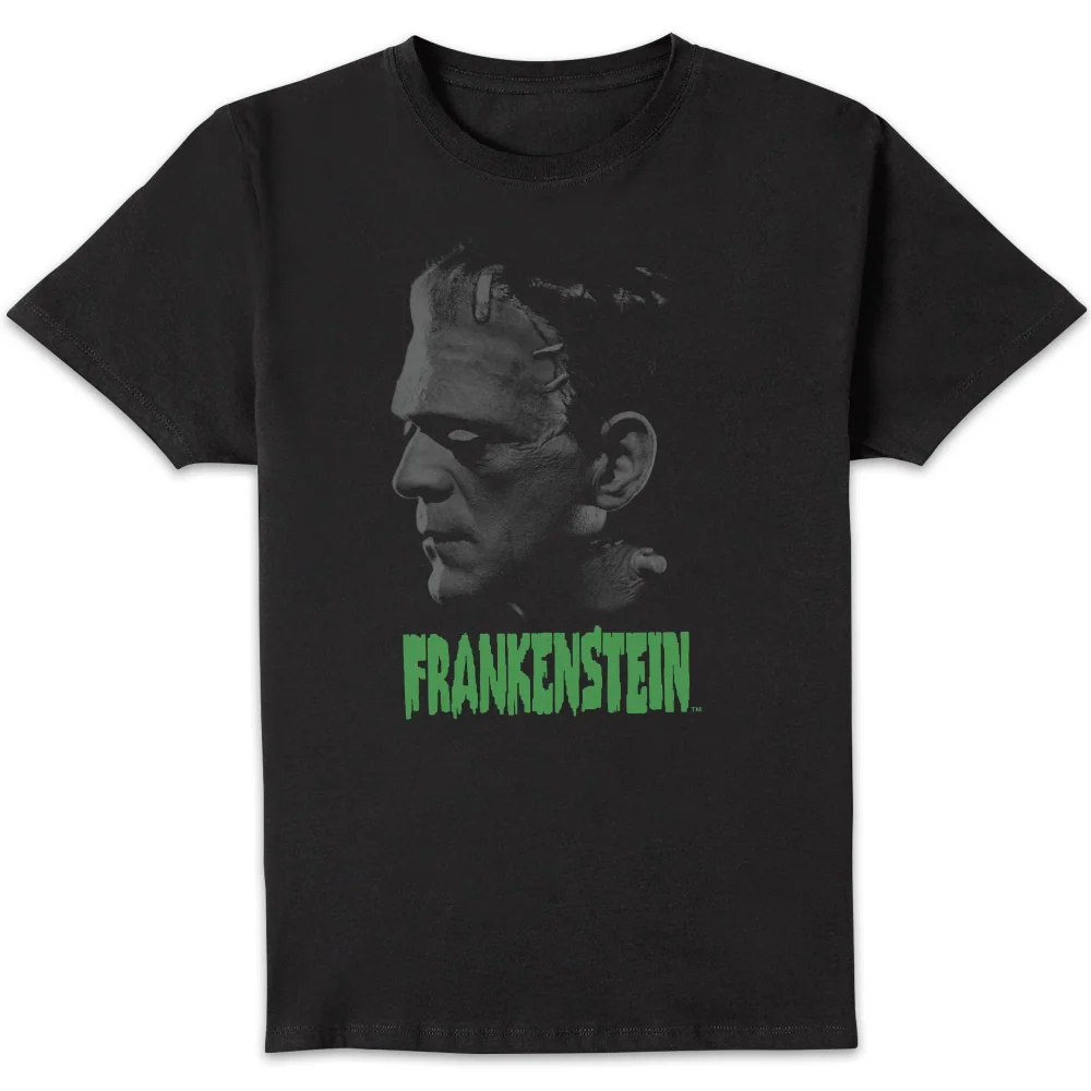 Universal Monsters Frankenstein Greyscale Men's T-Shirt - Black - S Image 1
