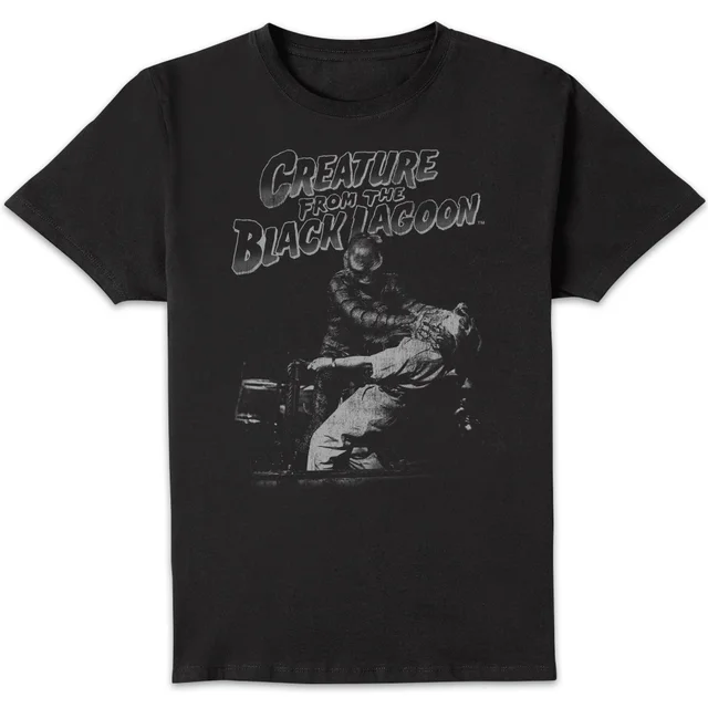 Universal Monsters Creature From The Black Lagoon Black and White Men's T-Shirt - Black