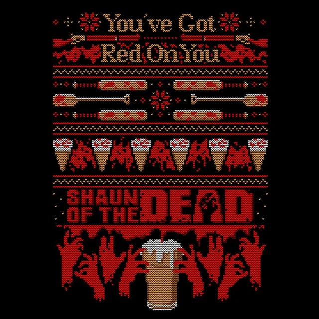 Shaun Of The Dead You've Got Red On You Christmas Men's T-Shirt - Black