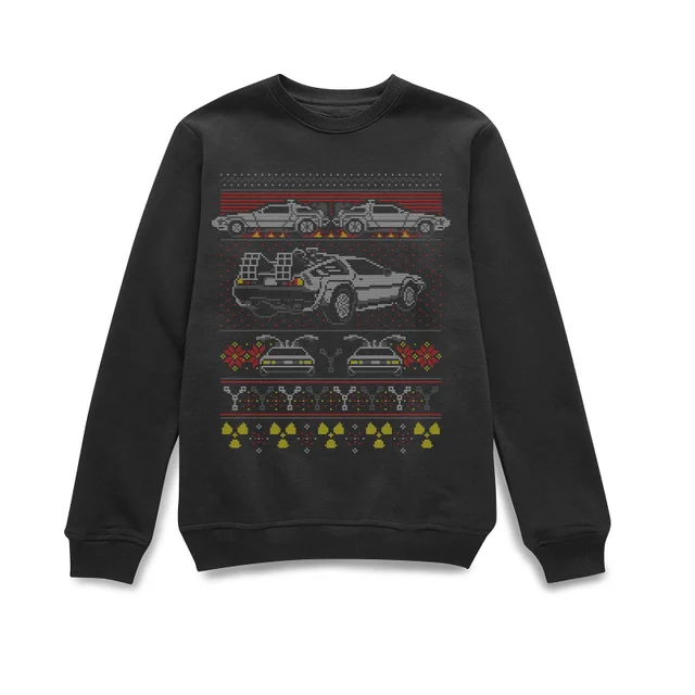 Back To The Future Back In Time for Christmas Jumper - Black