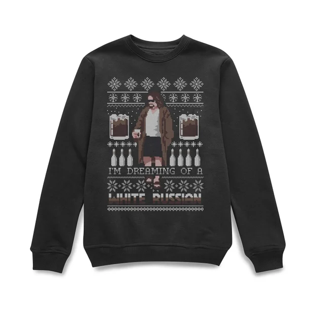 The Big Lebowski I'm Dreaming Of A White Russian Christmas Jumper - Black