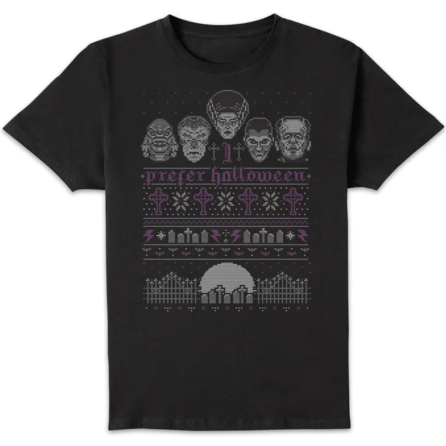 Universal Monsters I Prefer Halloween Men's T-Shirt - Black
