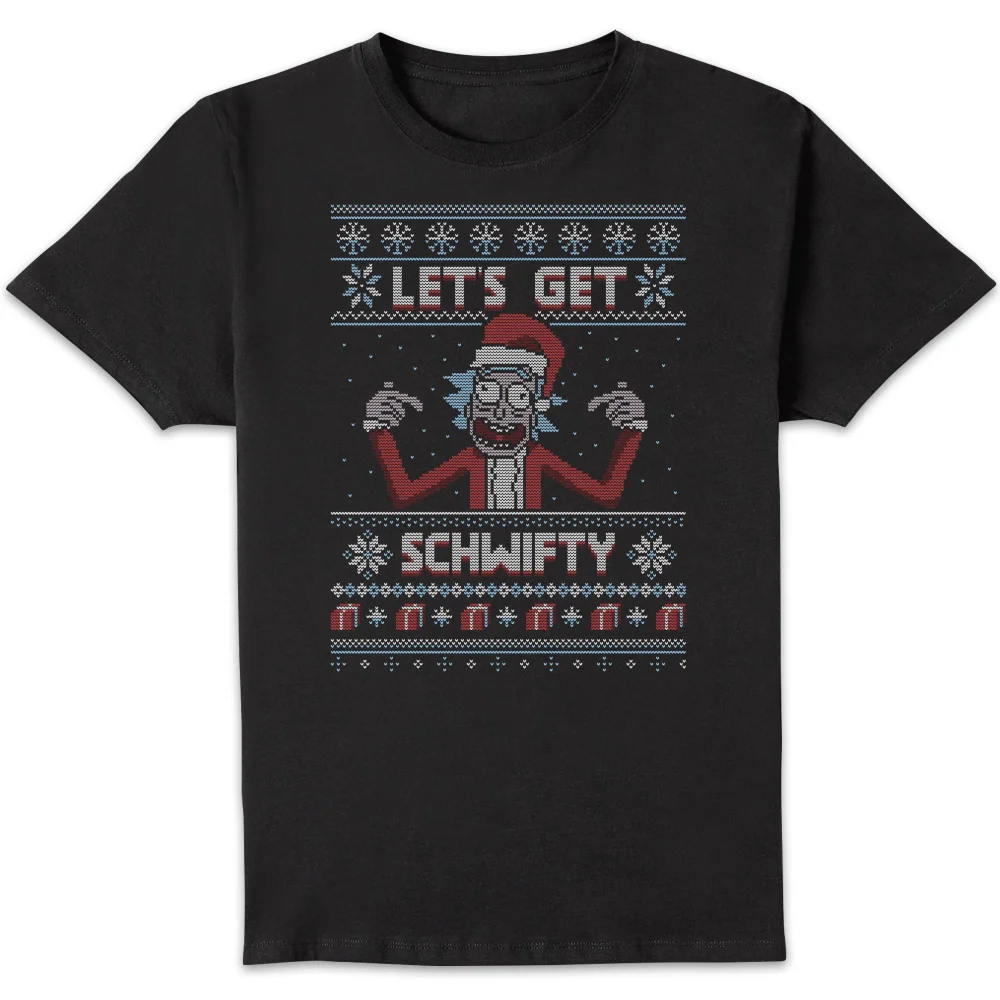 Rick and Morty Lets Get Schwifty Men's Christmas T-Shirt - Black - S Image 1