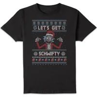 Rick and Morty Lets Get Schwifty Men's Christmas T-Shirt - Black