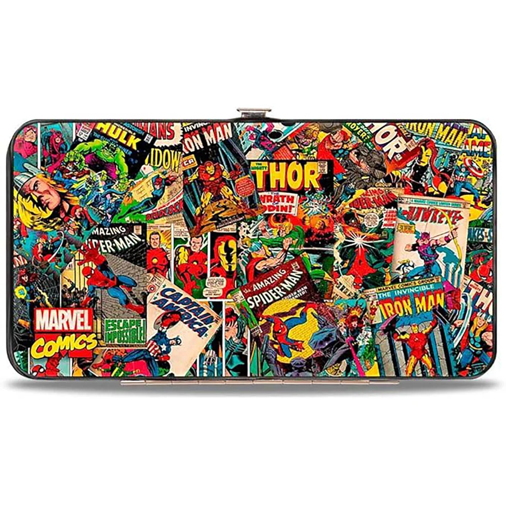 Buckle-Down Marvel Retro Comic Books Stacked Hinged Wallet Image 1