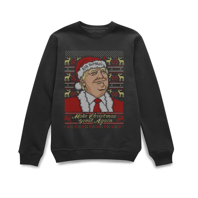 Make Christmas Great Again Donald Trump Christmas Jumper - Black