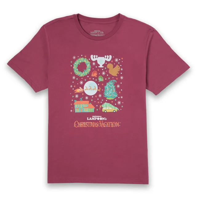 National Lampoon Griswold Christmas Starter Pack Men's Christmas T-Shirt - Burgundy