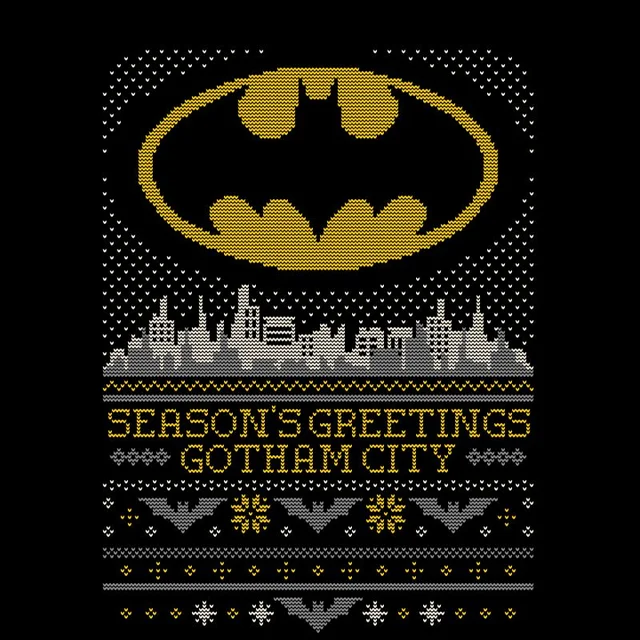 DC Seasons Greetings From Gotham Men's Christmas T-Shirt - Black