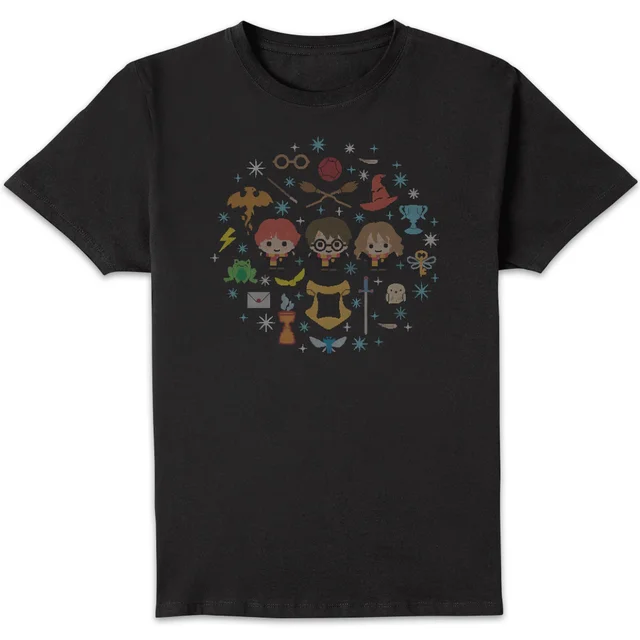 Harry Potter Characters Men's Christmas T-Shirt - Black