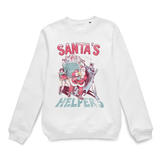 DC Santa's Helpers Christmas Jumper - White