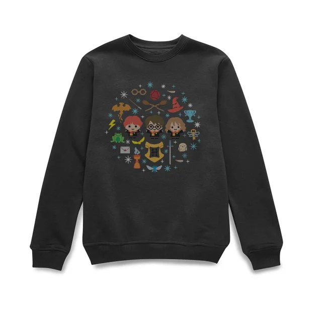 Harry Potter Characters Christmas Jumper - Black