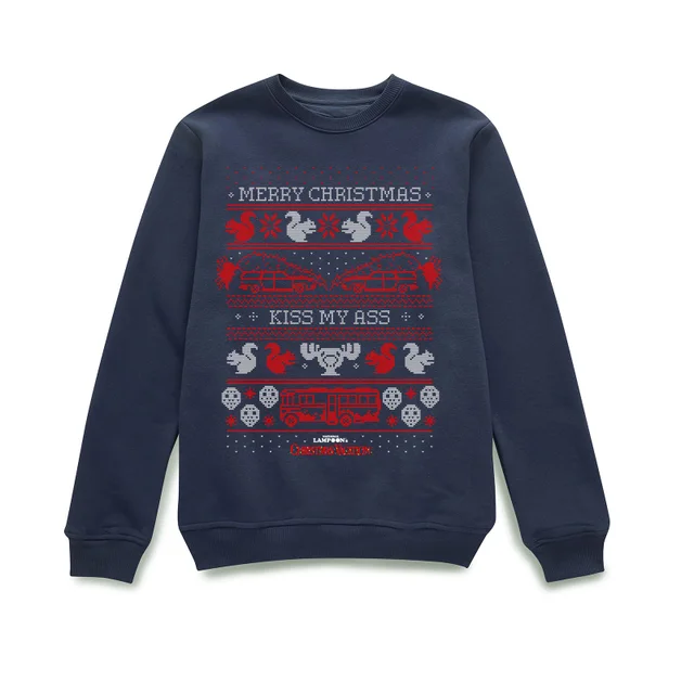 National Lampoon Merry Christmas Knit Christmas Jumper - Navy