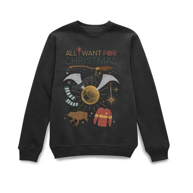 Harry Potter All I Want Christmas Jumper - Black