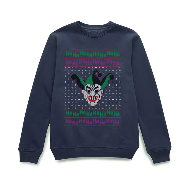 DC Joker Knit Christmas Jumper - Navy