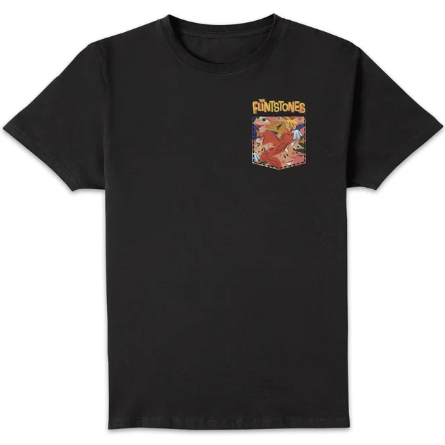 The Flintstones Pocket Pattern Men's T-Shirt - Black