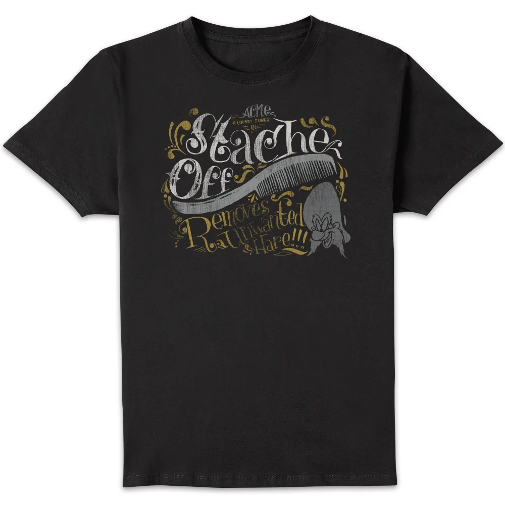 Looney Tunes ACME 'Stache Off Men's T-Shirt - Black - S Image 1