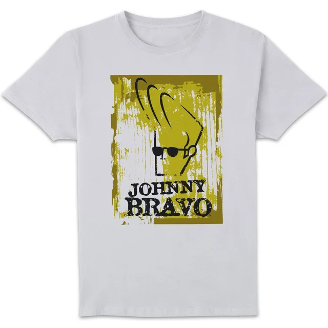 Johnny Bravo Distressed Men's T-Shirt - White