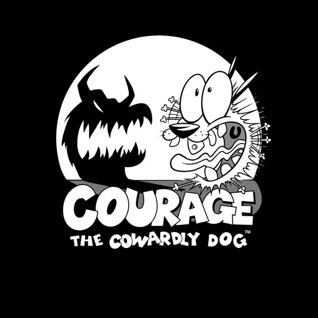 Courage The Cowardly Dog Spotlight Men's T-Shirt - Black