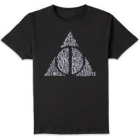 Harry Potter Deathly Hallows Text Men's T-Shirt - Black