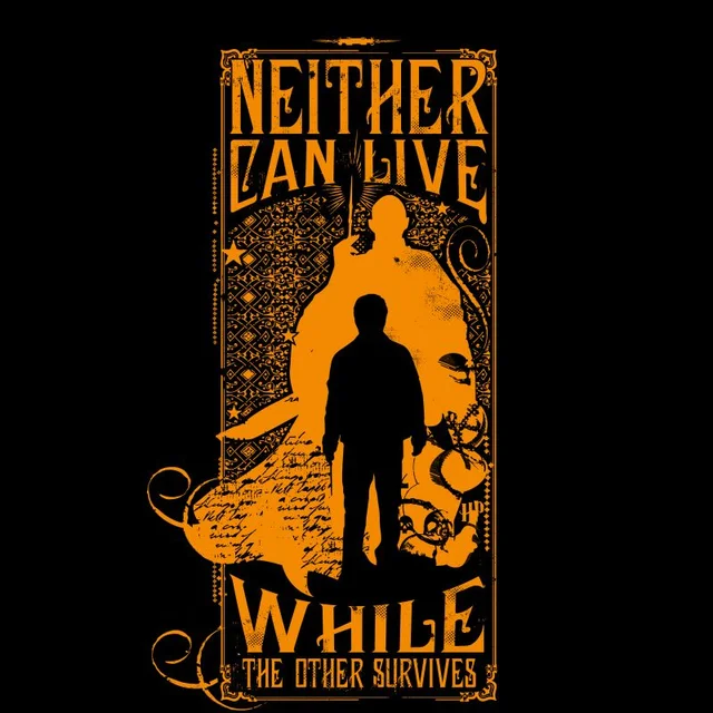 Harry Potter Neither Can Live Men's T-Shirt - Black