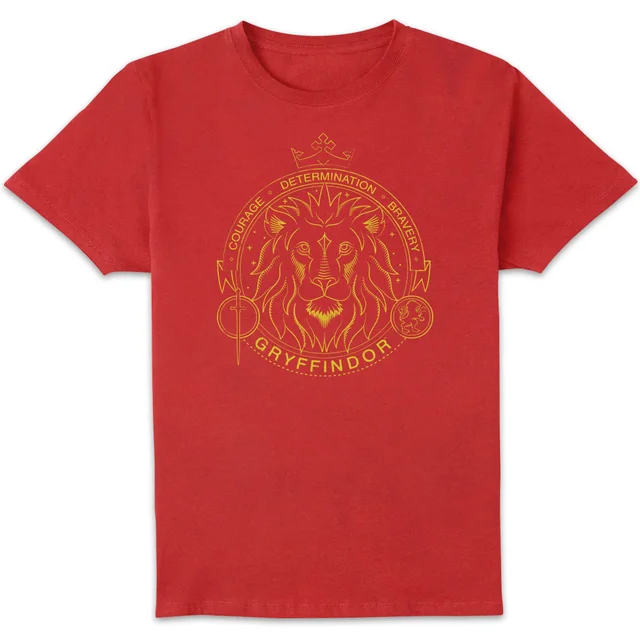 Harry Potter Gryffindor Lion Badge Men's T-Shirt - Red