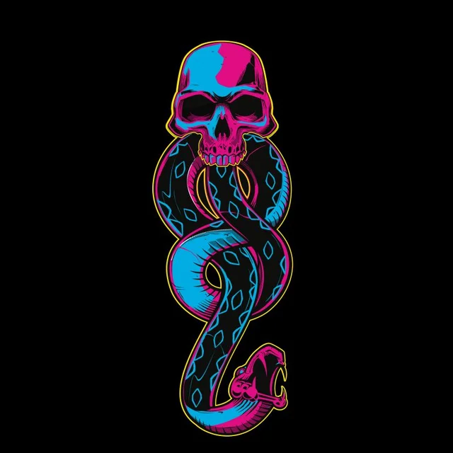 Harry Potter Dark Mark Neon Men's T-Shirt - Black