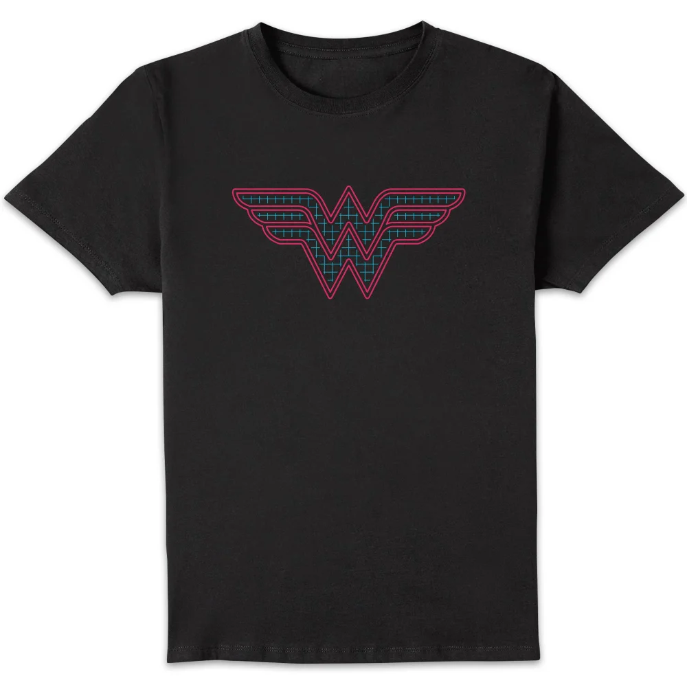 Justice League Wonder Woman Retro Grid Logo Men's T-Shirt - Black - S Image 1