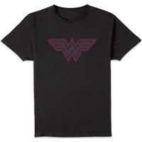Justice League Wonder Woman Retro Grid Logo Men's T-Shirt - Black
