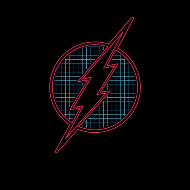 Justice League Flash Retro Grid Logo Men's T-Shirt - Black