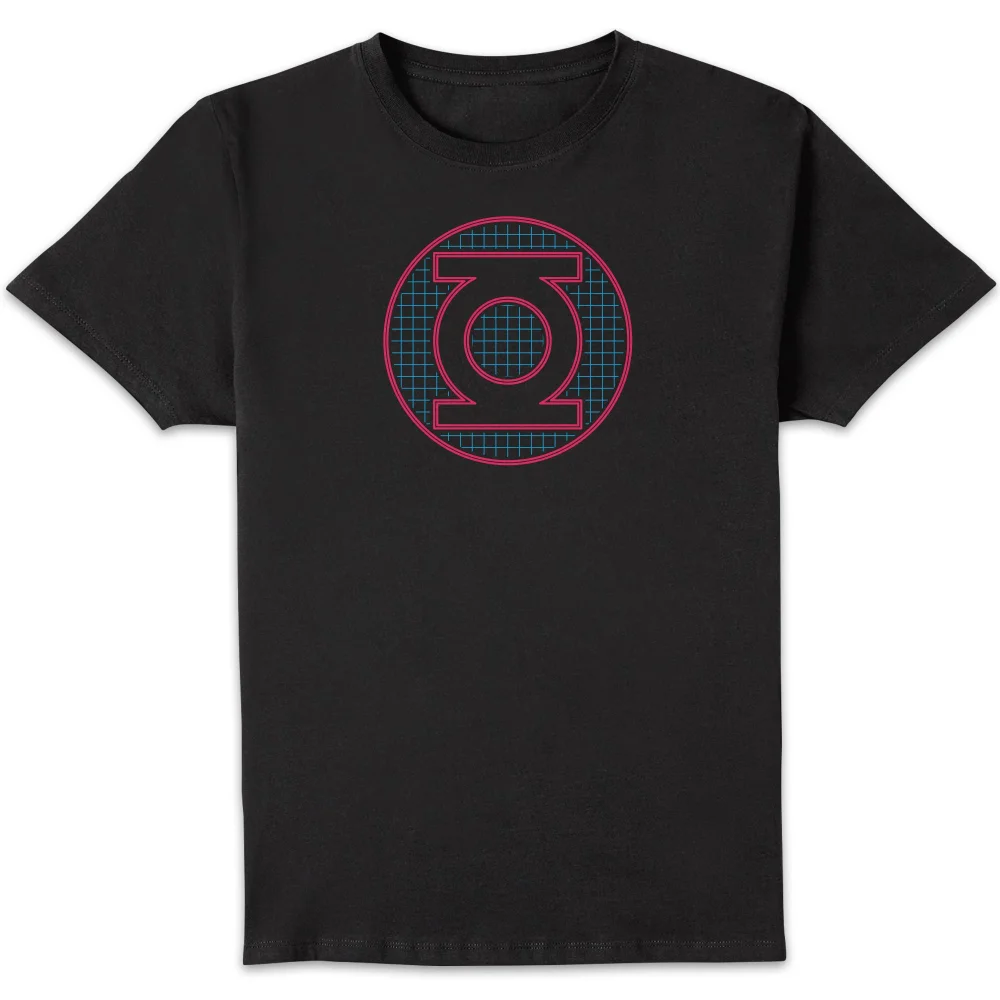 Justice League Green Lantern Retro Grid Logo Men's T-Shirt - Black - S Image 1