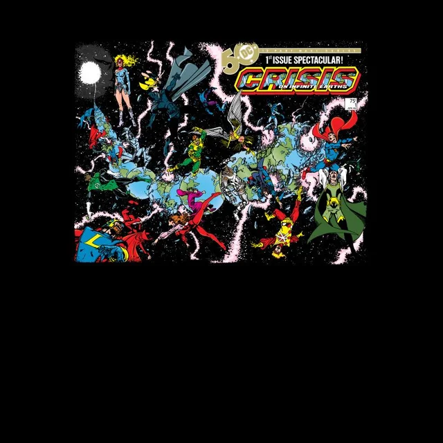 Justice League Crisis On Infinite Earths Cover Men's T-Shirt - Black