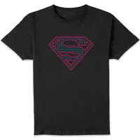 Justice League Superman Retro Grid Logo Men's T-Shirt - Black