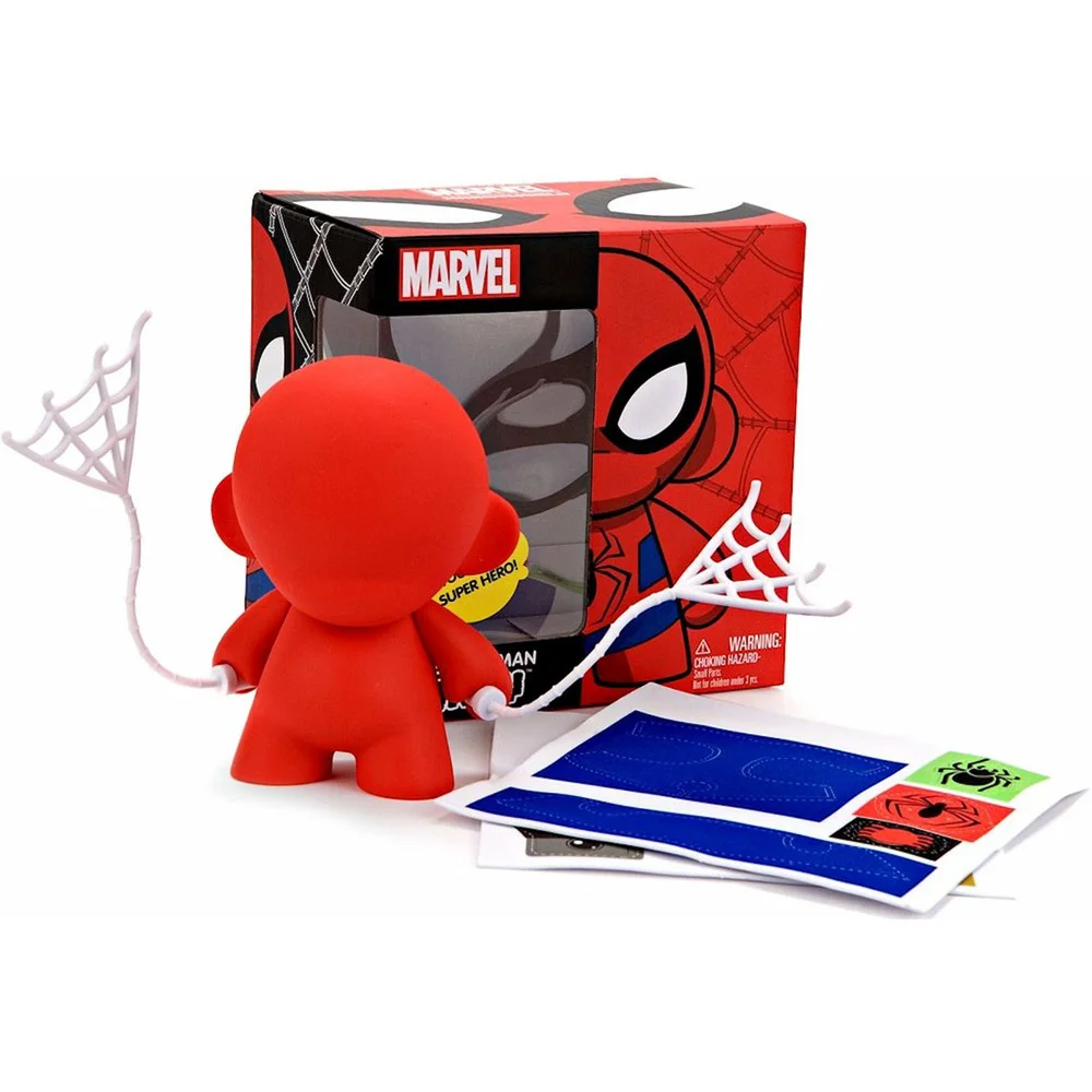 Kidrobot x Marvel Munnyworld Munny Spiderman DIY 4 inch Vinyl Figure Image 1