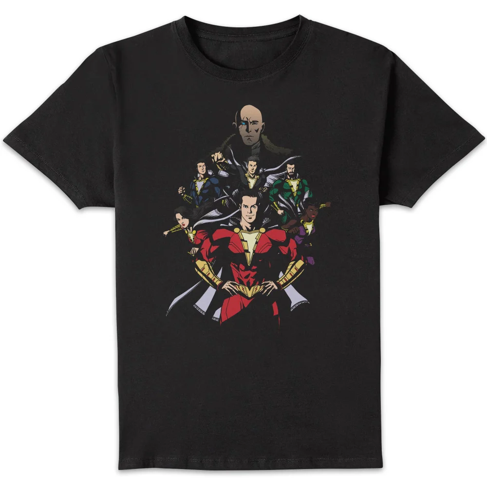 Shazam Team Up Men's T-Shirt - Black - S Image 1