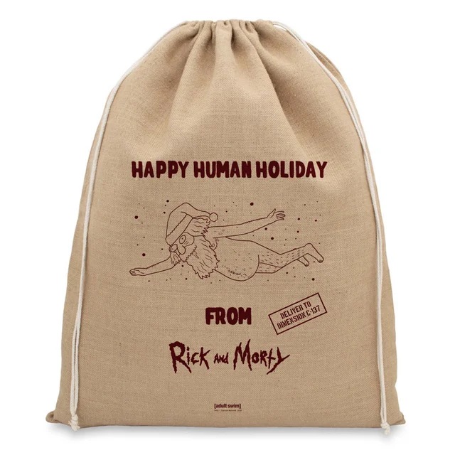 Rick and Morty Officially Licensed Christmas Hessian Sack