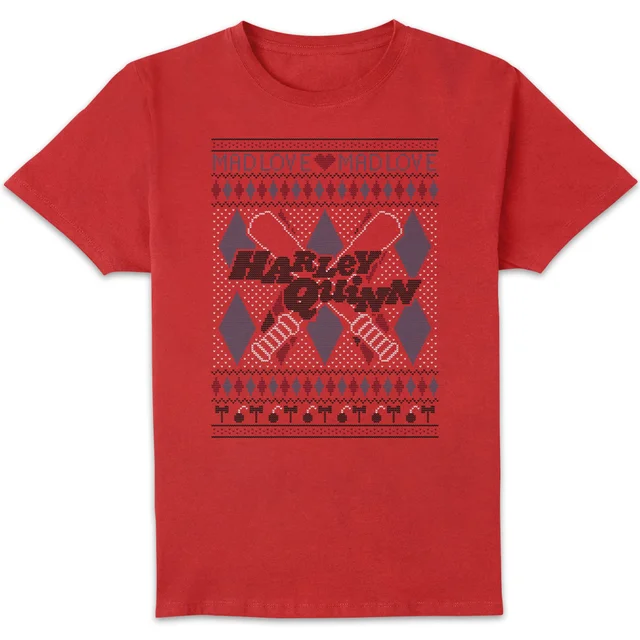 Harley Quinn Men's Christmas T-Shirt - Red