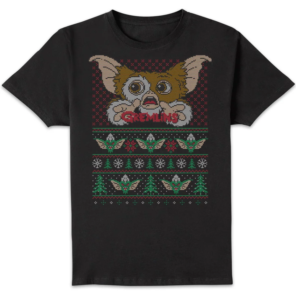 Gremlins Ugly Knit Men's Christmas T-Shirt - Black - S Image 1