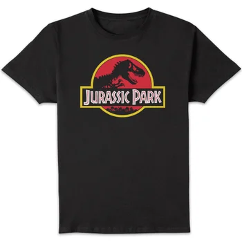 Classic Jurassic Park Logo Men's T-Shirt - Black