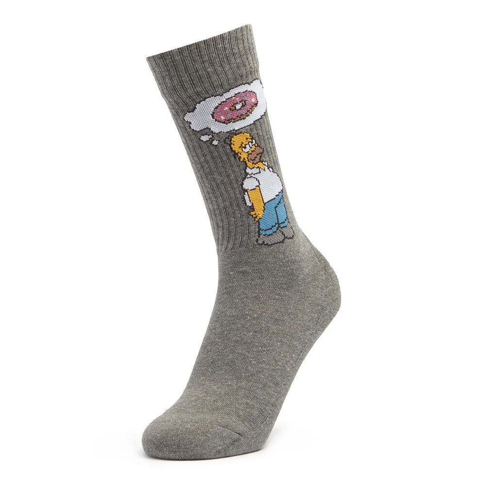 Men's Simpsons Homer Mmm Donuts Socks - Charcoal - UK 4-7.5 Image 1