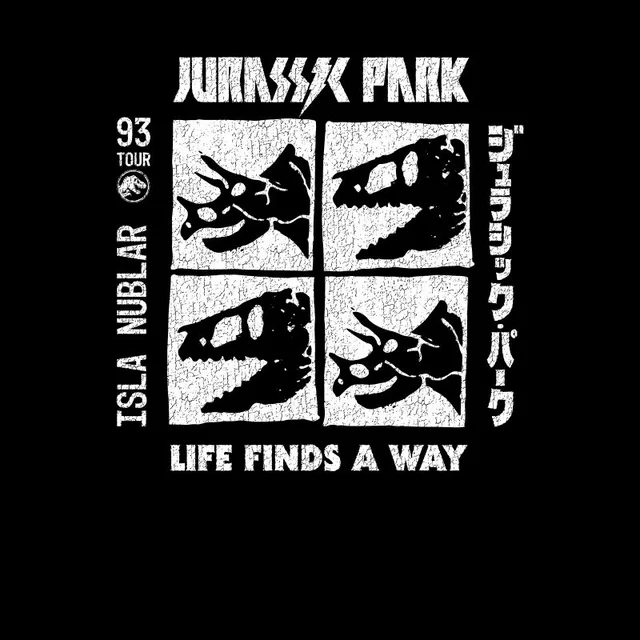 Jurassic Park The Faces Men's T-Shirt - Black